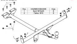 3 699 р. Фаркоп Лидер Плюс ГАЗ ГАЗель 3302 дорестайлинг шасси (1994-2002) (Без электропакета)  с доставкой в г. Краснодар. Увеличить фотографию 2