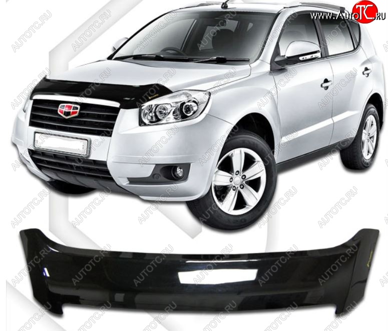 2 059 р. Дефлектор капота CA-Plastic  Geely Emgrand X7 (2011-2015) дорестайлинг (Classic черный, Без надписи)  с доставкой в г. Краснодар