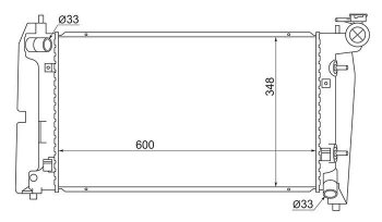 Радиатор двигателя SAT (трубчатый) Toyota Corolla Fielder E120 универсал дорестайлинг (2000-2002)