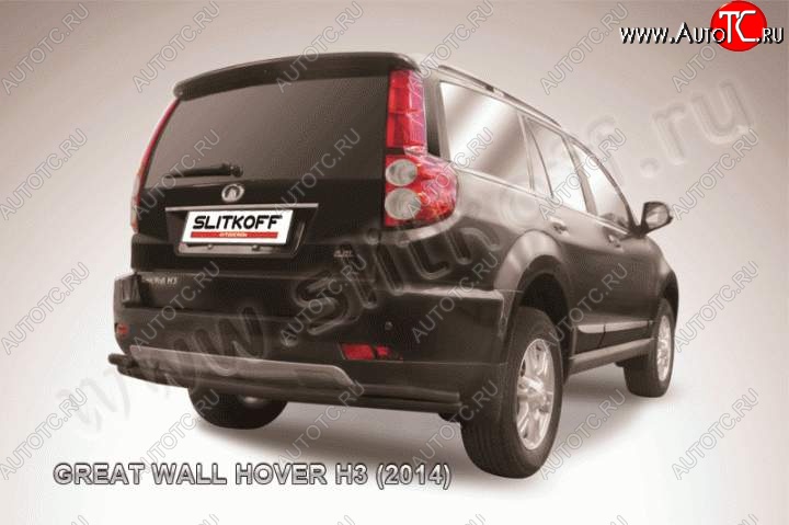 9 999 р. Защита заднего бампера Slitkoff (труба d57/d42)  Great Wall Hover H3 (2014-2016)  рестайлинг (Цвет: серебристый)  с доставкой в г. Краснодар