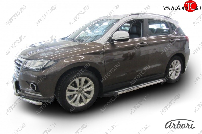 12 509 р. Порожки для ног Arbori Luxe Black Haval H2 (2014-2021)  с доставкой в г. Краснодар