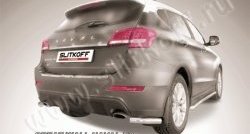 Защита заднего бампера из двух боковых уголков диаметром 57 мм Slitkoff Haval (Хавал) H2 (Н2) (2014-2021)