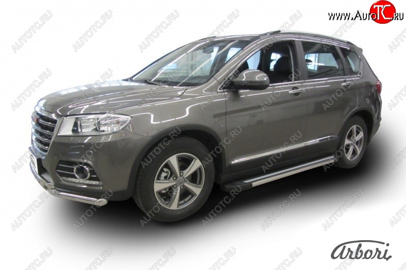 12 509 р. Порожки для ног Arbori Luxe Black Haval H6 (2016-2023)  с доставкой в г. Краснодар