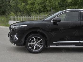 15 499 р. Защита переднего бампера (Ø42 мм, нержавейка, 4WD) SLITKOFF  Haval F7x (2019-2022)  дорестайлинг (полированная нержавейка)  с доставкой в г. Краснодар. Увеличить фотографию 4