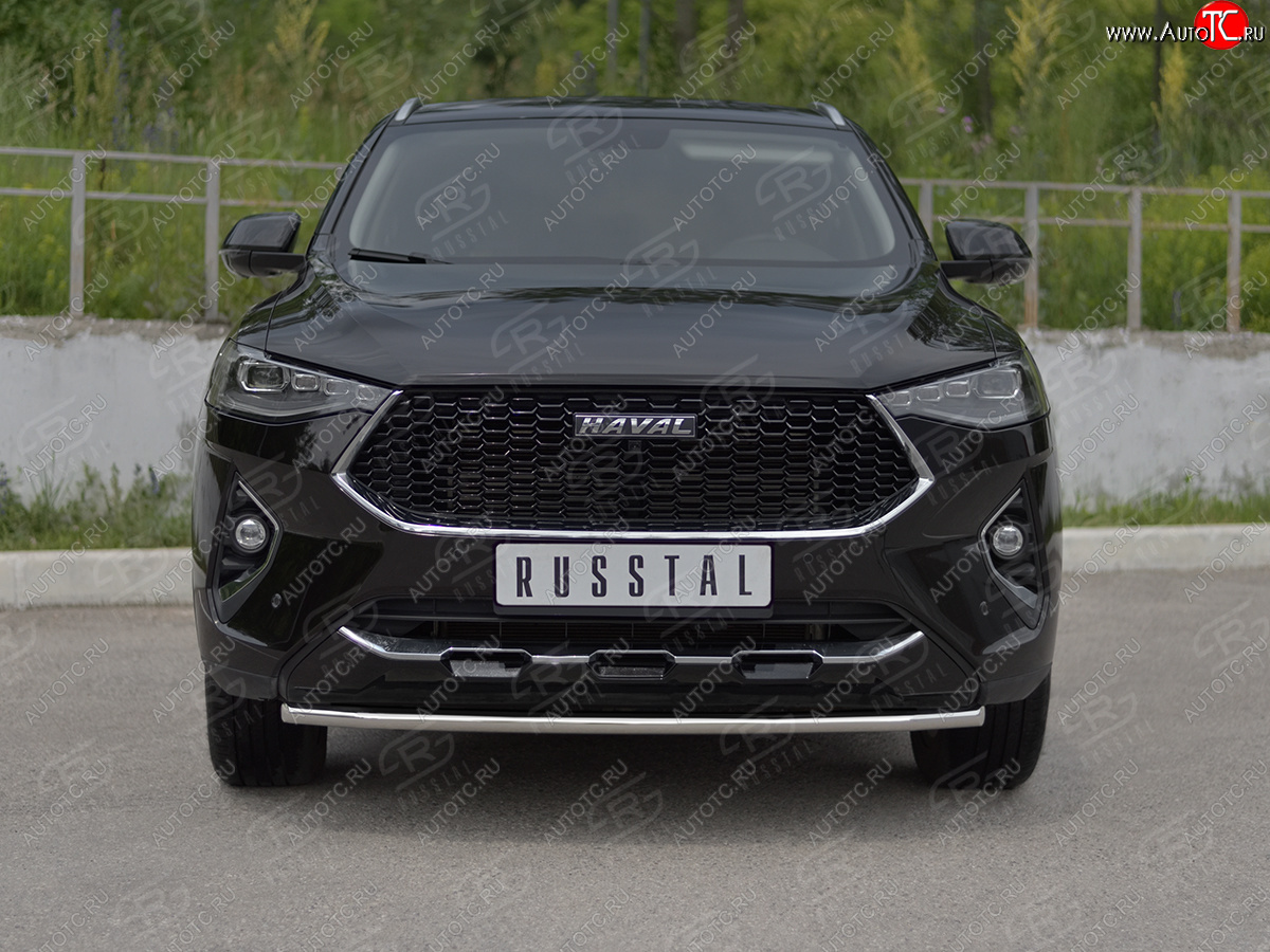 12 399 р. Защита переднего бампера (Ø42 мм, нержавейка, 4WD) SLITKOFF Haval F7x  дорестайлинг (2019-2022)  с доставкой в г. Краснодар