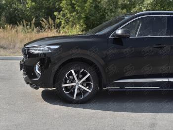 13 699 р. Защита переднего бампера SLITKOFF (Ø63 и 42 мм, окрашенная) Haval F7x  дорестайлинг (2019-2022) (черный)  с доставкой в г. Краснодар. Увеличить фотографию 3