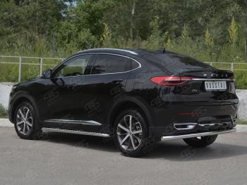 14 249 р. Защита заднего бампера (Ø63 мм, нержавейка) SLITKOFF  Haval F7x (2019-2022)  дорестайлинг  с доставкой в г. Краснодар. Увеличить фотографию 3