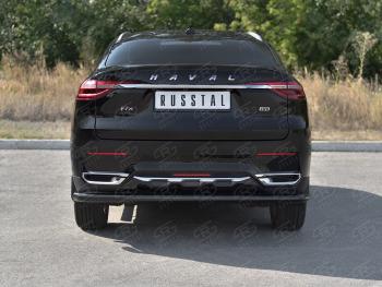 10 449 р. Защита заднего бампера (Ø63 мм, окрашенная) SLITKOFF  Haval F7x (2019-2022)  дорестайлинг (цвет черный муар)  с доставкой в г. Краснодар. Увеличить фотографию 2