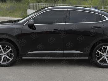 23 749 р. Защита порогов (Ø75x42 мм, с проступью) Russtal Haval F7x  дорестайлинг (2019-2022) (полированная нержавейка)  с доставкой в г. Краснодар. Увеличить фотографию 2