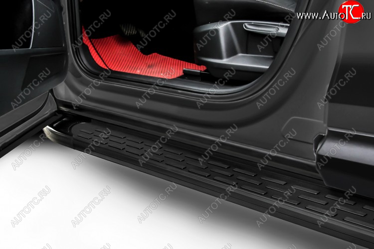 24 999 р. Пороги алюминиевые Slitkoff Premium  Haval F7x (2019-2022)  дорестайлинг (Black)  с доставкой в г. Краснодар