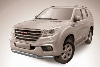 Защита переднего бампера Slitkoff (Ø 57+Ø 57, двойная). Haval (Хавал) H9 (Н9) (2017-2019) 1-ый рестайлинг