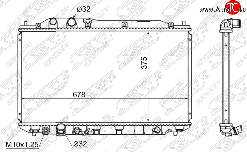 7 299 р. Радиатор двигателя SAT (пластинчатый, МКПП/АКПП, quick fit) Honda Civic FD седан дорестайлинг (2005-2008)  с доставкой в г. Краснодар