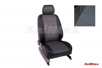 Чехлы для сидений Seintex (экокожа) Honda Civic FD седан дорестайлинг (2005-2008)  (Черный+серый)