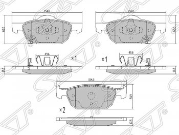 Колодки тормозные SAT (передние)  Accord ( CU,  CW), Civic  9