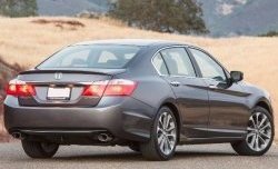 3 499 р. Лип спойлер Сабля Honda Accord CR седан дорестайлинг (2013-2016) (Неокрашенный)  с доставкой в г. Краснодар. Увеличить фотографию 2