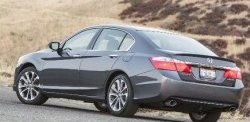 3 499 р. Лип спойлер Сабля Honda Accord CR седан дорестайлинг (2013-2016) (Неокрашенный)  с доставкой в г. Краснодар. Увеличить фотографию 3