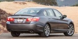 3 499 р. Лип спойлер Сабля Honda Accord CR седан дорестайлинг (2013-2016) (Неокрашенный)  с доставкой в г. Краснодар. Увеличить фотографию 4