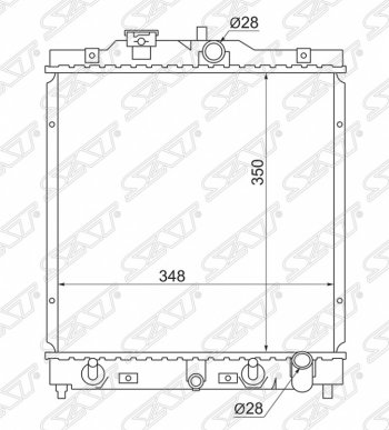 Радиатор двигателя SAT (пластинчатый, МКПП/АКПП) Honda Civic EJ,EK,EM седан дорестайлинг (1995-1998)