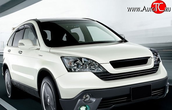 2 399 р. Решётка радиатора M-VRS Honda CR-V RE1,RE2,RE3,RE4,RE5,RE7 дорестайлинг (2007-2010) (Неокрашенная)  с доставкой в г. Краснодар