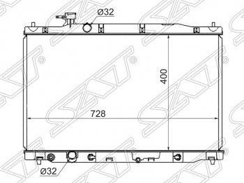 Радиатор двигателя SAT (пластинчатый, МКПП/АКПП) Honda CR-V RE1,RE2,RE3,RE4,RE5,RE7 дорестайлинг (2007-2010)