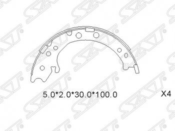 Колодки ручного тормоза SAT Honda (Хонда) CR-V (СР-В)  RE1,RE2,RE3,RE4,RE5,RE7 (2007-2012) RE1,RE2,RE3,RE4,RE5,RE7 дорестайлинг, рестайлинг