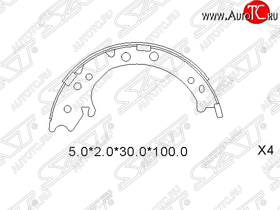 1 799 р. Колодки ручного тормоза SAT  Honda CR-V  RE1,RE2,RE3,RE4,RE5,RE7 (2007-2012) дорестайлинг, рестайлинг  с доставкой в г. Краснодар