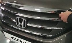 2 999 р. Накладка на капот СТ Honda CR-V RM1,RM3,RM4 дорестайлинг (2012-2015)  с доставкой в г. Краснодар. Увеличить фотографию 2