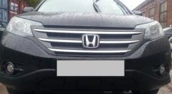 2 249 р. Сетка на бампер (2.4) Russtal (черная) Honda CR-V RM1,RM3,RM4 дорестайлинг (2012-2015)  с доставкой в г. Краснодар. Увеличить фотографию 4