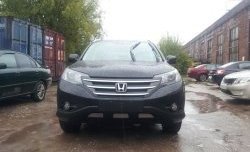 2 059 р. Сетка на бампер (2.4) Russtal (хром) Honda CR-V RM1,RM3,RM4 дорестайлинг (2012-2015)  с доставкой в г. Краснодар. Увеличить фотографию 3