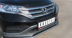 Защита переднего бампера (2 трубыØ42 мм, нержавейка) SLITKOFF Honda CR-V RM1,RM3,RM4 дорестайлинг (2012-2015)