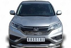 Защита переднего бампера (Ø63 мм волна, нержавейка, 2.0) SLITKOFF Honda (Хонда) CR-V (СР-В)  RM1,RM3,RM4 (2012-2015) RM1,RM3,RM4 дорестайлинг