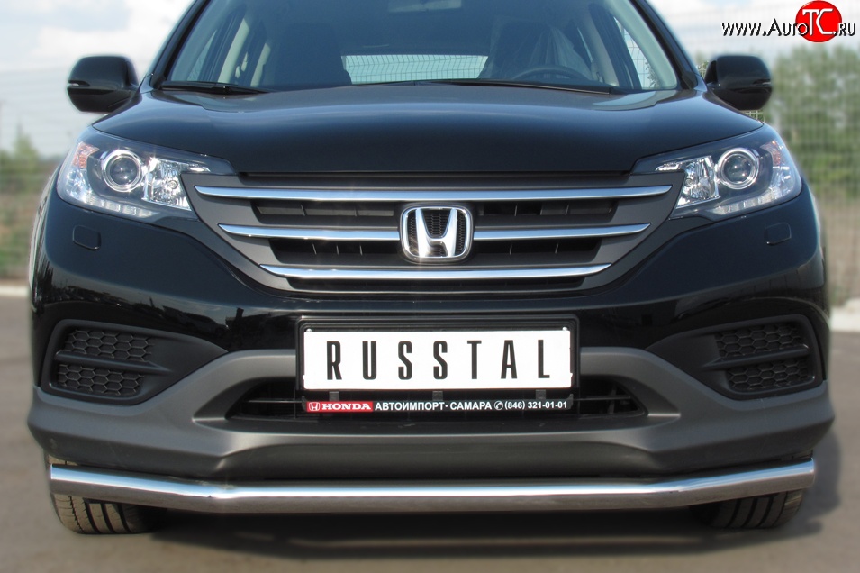 16 899 р. Одинарная защита переднего бампера диаметром 63 мм SLITKOFF Honda CR-V RM1,RM3,RM4 дорестайлинг (2012-2015)  с доставкой в г. Краснодар