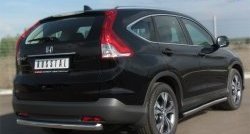 14 849 р. Защита порогов из круглой трубы диаметром 63 мм Russtal Honda CR-V RM1,RM3,RM4 дорестайлинг (2012-2015) (Защита порогов с со скосами на торцах (вариант 1))  с доставкой в г. Краснодар. Увеличить фотографию 8