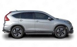 20 749 р. Широкая защита порогов Russtal Honda CR-V RM1,RM3,RM4 дорестайлинг (2012-2015) (Защита порогов с со скосами на торцах (вариант 1))  с доставкой в г. Краснодар. Увеличить фотографию 2