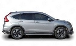 20 749 р. Широкая защита порогов Russtal Honda CR-V RM1,RM3,RM4 дорестайлинг (2012-2015) (Защита порогов с со скосами на торцах (вариант 1))  с доставкой в г. Краснодар. Увеличить фотографию 3