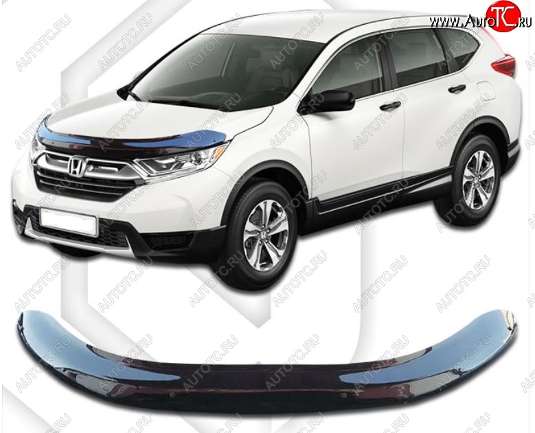 2 159 р. Дефлектор капота RW CA-Plastic  Honda CR-V  RW,RT (2016-2022) дорестайлинг, рестайлинг (Classic черный, Без надписи)  с доставкой в г. Краснодар