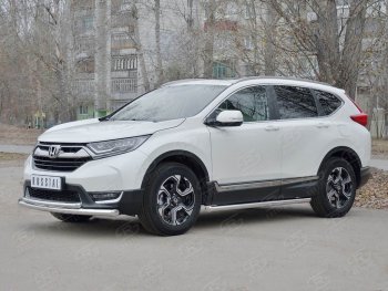 20 399 р. Защита переднего бампера (2 трубыØ63 и 42 мм, нержавейка) SLITKOFF  Honda CR-V  RW,RT (2016-2020) дорестайлинг  с доставкой в г. Краснодар. Увеличить фотографию 3