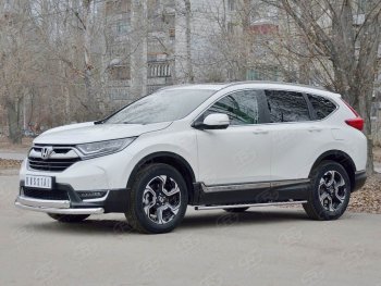 14 699 р. Защита переднего бампера (2 трубыØ63 и 75х42 мм, нержавейка) Russtal Honda CR-V RW,RT дорестайлинг (2016-2020)  с доставкой в г. Краснодар. Увеличить фотографию 3