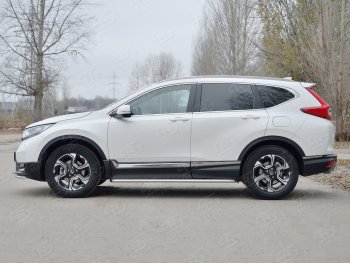 26 999 р. Широкая защита порогов с листом SLITKOFF Honda CR-V RW,RT дорестайлинг (2016-2020)  с доставкой в г. Краснодар. Увеличить фотографию 2