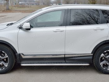 25 849 р. Широкая защита порогов SLITKOFF v2  Honda CR-V  RW,RT (2016-2020) дорестайлинг  с доставкой в г. Краснодар. Увеличить фотографию 2