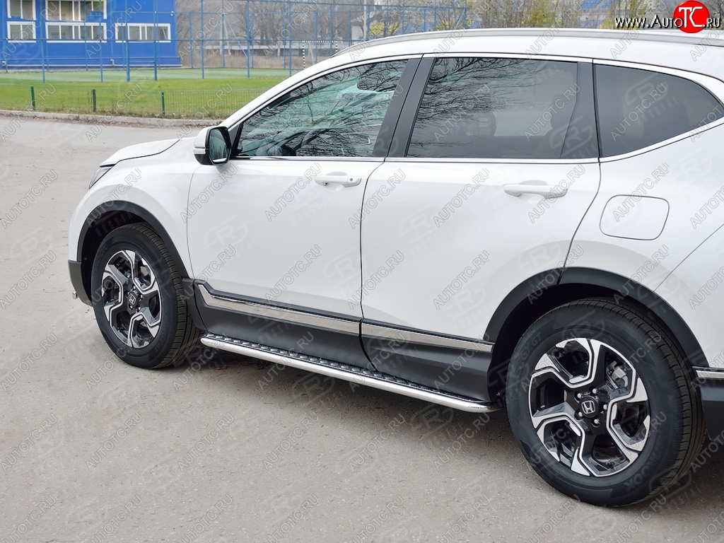 25 849 р. Широкая защита порогов SLITKOFF v2  Honda CR-V  RW,RT (2016-2020) дорестайлинг  с доставкой в г. Краснодар