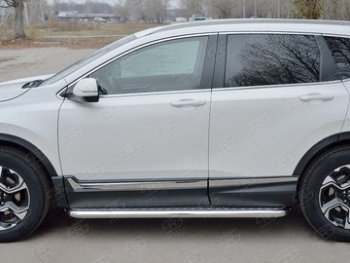 35 999 р. Широкая защита порогов из трубы d63 мм SLITKOFF v1  Honda CR-V  RW,RT (2016-2020) дорестайлинг  с доставкой в г. Краснодар. Увеличить фотографию 2