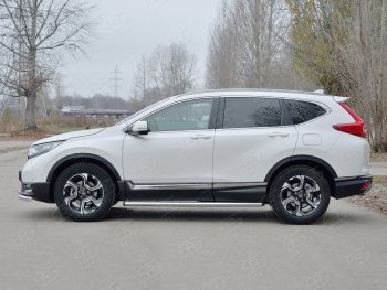 20 849 р. Защита порогов из круглой трубы диаметром 63 мм SLITKOFF v2  Honda CR-V  RW,RT (2016-2020) дорестайлинг  с доставкой в г. Краснодар. Увеличить фотографию 2