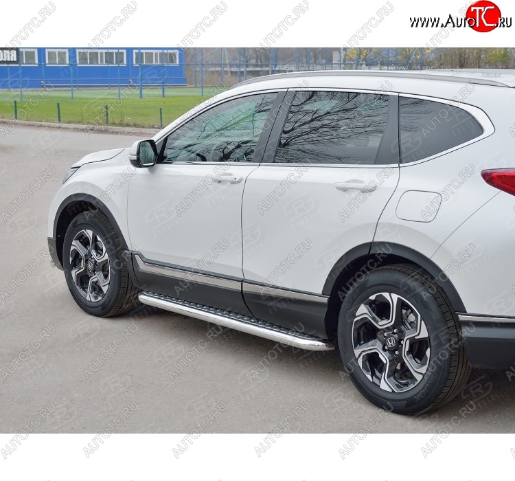 33 999 р. Широкая защита порогов из трубы диаметром 63 мм SLITKOFF v2 Honda CR-V RW,RT дорестайлинг (2016-2020)  с доставкой в г. Краснодар