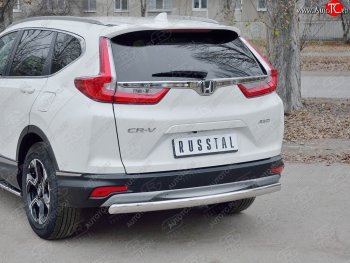 15 649 р. Защита заднего бампера (Ø75x42 мм, нержавейка) Russtal Honda CR-V RW,RT дорестайлинг (2016-2020)  с доставкой в г. Краснодар. Увеличить фотографию 3