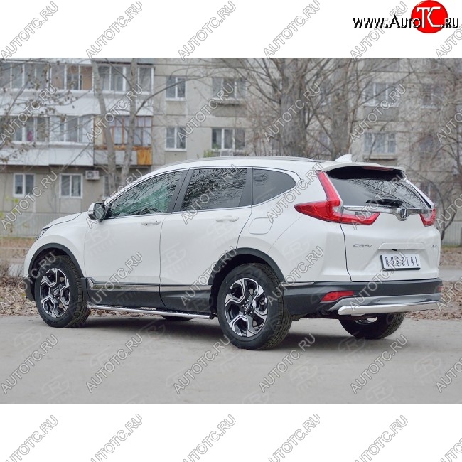 15 649 р. Защита заднего бампера (Ø75x42 мм, нержавейка) Russtal Honda CR-V RW,RT дорестайлинг (2016-2020)  с доставкой в г. Краснодар