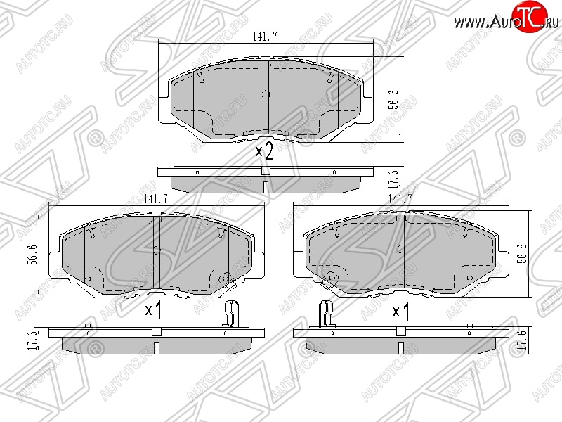 1 499 р. Колодки тормозные SAT (передние)  Honda Accord  CL - CR-V  RD4,RD5,RD6,RD7,RD9   с доставкой в г. Краснодар