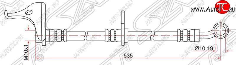 1 269 р. Тормозной шланг передний SAT (правый)  Honda Fit ( GE,  2) - Jazz  с доставкой в г. Краснодар