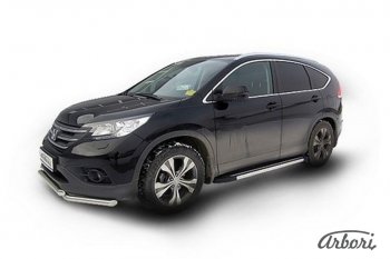 12 509 р. Порожки для ног Arbori Luxe Black Honda CR-V RM1,RM3,RM4 рестайлинг (2014-2018)  с доставкой в г. Краснодар. Увеличить фотографию 2