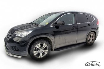 Порожки для ног Arbori Optima Black Honda CR-V RM1,RM3,RM4 рестайлинг (2014-2018)